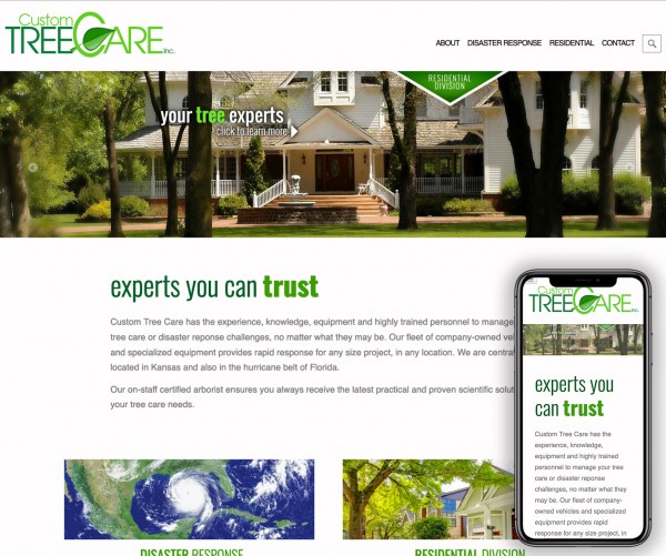 Umbrella website for Custon Tree Care.